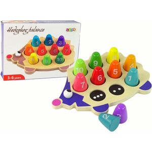 LeanToys Drewniany Jeż Edukacyjny 10 Pionków Kolorowy 13655870 5905679074107