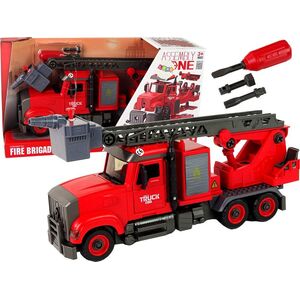 LeanToys Woź Strażacki Straż Pożarna do Rozkręcania Akcesoria Czerwona 13655884 5905679074640