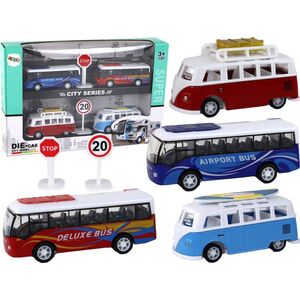 LeanToys Kampery Autobusy Z Napędem Frykcyjnym 1:87 4 Sztuki 13655916 5905679078570