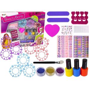 LeanToys Duży Zestaw Do Malowania Paznokci Lakiery Naklejki Separatory 13674437 5905214970307