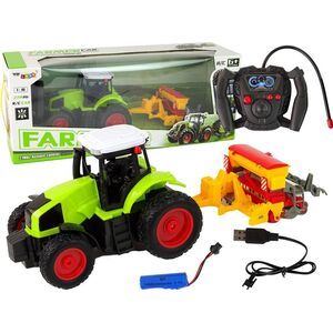 LeanToys Pojazd Rolniczy Traktor Z Prasą R/C 1:16 Zielony 13674723 5905515352802