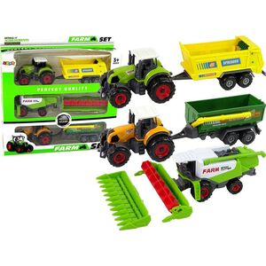 LeanToys Zestaw Maszyn Rolniczych Traktory z Przyczepami i Kombajn 13674734 5905515352970
