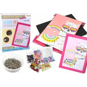 LeanToys Zestaw DIY Cekiny Szpilki Lama Ramka Kolorowy 13675128 5905679076156