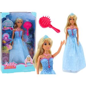 LeanToys Lalka Anlily Syrenia Księżniczka Niebieska Sukienka Szczotka 13675185 5905679077603