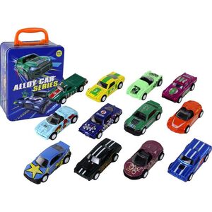 LeanToys Zestaw Pojazdów Z Napędem Autka 12 ELE Metal 1:64 13675243 5905679078594