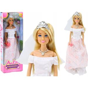 LeanToys Lalka W Sukni Ślubnej Panna Młoda Biała Suknia Welon Kwiaty 13675587 5905884455135