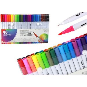 LeanToys Zestaw Pisaków Dwustronnych 48 Sztuk Różnokolorowe W Organizerze 13675712 5905991001638