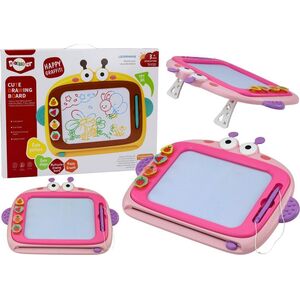 LeanToys Tablica Magnetyczna Do Malowania 4 Kolory Znikopis 4 Pieczątki Różowa 13675783 5905991003786