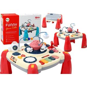 LeanToys Interaktywny Stoliczek Edukacyjny Panel Dziecięcy Pianinko Kosmos Czerwony 13675785 5905991003816