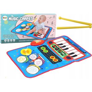 LeanToys Mata Muzyczna 2w1 Interaktywna Perkusja Pianinko Pałeczki 13676192 5905991010791