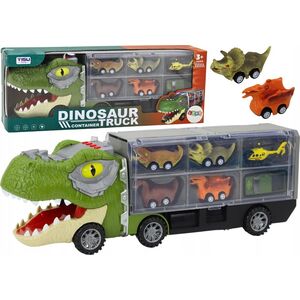 LeanToys Ciężarówka Dinozaur Transport Resoraków 6szt Światła Dźwięki Zielony 13676198 5905991010937