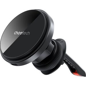 Choetech Magnetyczny uchwyt samochodowy Choetech T204-F, z ładowarką 15W (czarny) 13680355 6932112106360