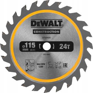 Dewalt DEWALT PIŁA TARCZ.115x25z ATB DREWNO Z GWOŹDZIAMI DO DCS571 13683766 5054905255992
