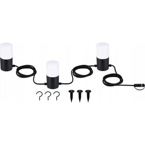 Paulmann Łańcuch świetlny Plug & Shine TUBS 3x2W 3000K E14 IP44 24V antracyt / aluminium 13684566 4000870947616