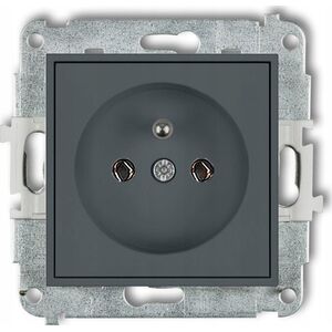 Karlik Mechanizm gniazda Karlik Mini 28MGP-1Z podtynkowe pojedyncze z uziemieniem bez przesłon torów prądowych grafitowy mat 13684893 5907709778993
