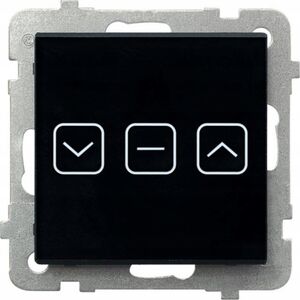 Ospel Łącznik dotykowy żaluzjowy Ospel Sonata Touch ŁPD-7RS/M/32 roletowy z podświetleniem 10AX 230V czarne szkło 13685083 5906729009513