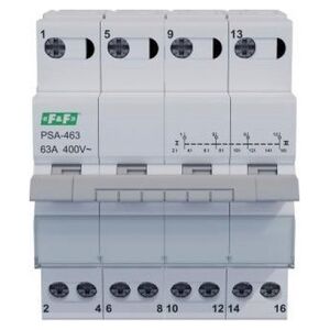 F&F Przełącznik sieć-agregat 63A 4P F&F PSA-463 trójfazowy modułowy na szynę DIN 13685096 5902431674988