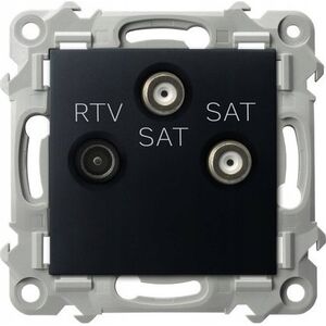 Ospel Gniazdo RTV-SAT Ospel Szafir GPA-Z2S/m/33 z dwoma wyjściami SAT czarny metalik 13685164 5906729013756