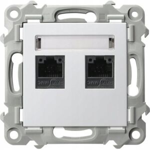 Ospel Gniazdo komputerowe Ospel Szafir GPK-2Z/K/m/00 podwójne, kat. 5e MMC białe 13685169 5906729012179