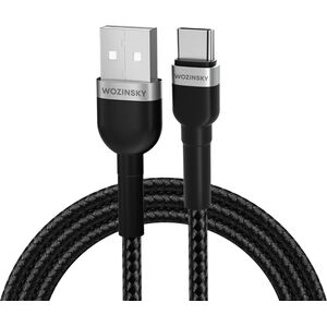 Kabel USB Wozinsky USB-A - USB-C 1 m Czarny (5907769308710) 13804523 5907769308710