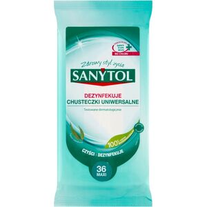 SANYTOL Chusteczki uniwersalne SANYTOL Eukaliptus czyszczą i dezynfekują 36 szt 13809896 3045206312257