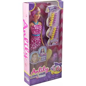 LeanToys Lalka Anlily Długie Fioletowe Włosy Zestaw 13813877 5905679077276