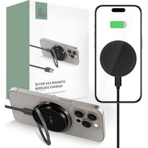Ładowarka Tech-Protect TECH-PROTECT QI15W-A33 MAGNETIC MAGSAFE WIRELESS CHARGER BLACK 13816192 5906302308347