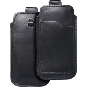 OEM Skórzana uniwersalna wsuwka z pull-up - ROYAL / czarny - Rozmiar M - IPHONE 5 / NOKIA S5610 / LUMIA 230 13844712 5903396223976