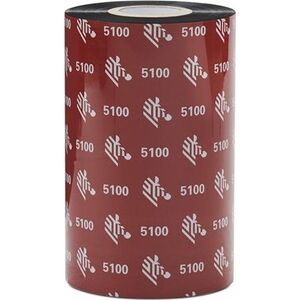 Zebra Resin Ribbon, 60mmx450m (2.36inx1476ft), 5100| Premium, 25mm (1in) core, 6/box 13848525 8596375001473