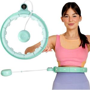 One Fitness Hula hop z obciążnikiem   licznik fh02 zielone 13876492 5907695549775
