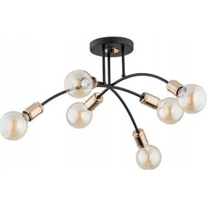 Lampa sufitowa Alfac Alfa Lanti 60817 plafon lampa sufitowa 6x60W E27 czarny/bursztynowy 13931078 5900458608177
