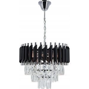 Lampa wisząca Mdeco Elem Toledo 6260/4 8C BL lampa wisząca zwis 4x40W E14 chrom/transparentna/czarna 13935332 5907737334918