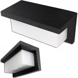 Kinkiet LVT LVT Lagos 7925 kinkiet lampa ścienna ogrodowa IP54 1x12W LED 4000K 840lm z czujnikiem ruchu czarny/biały 13936983 5904703002338
