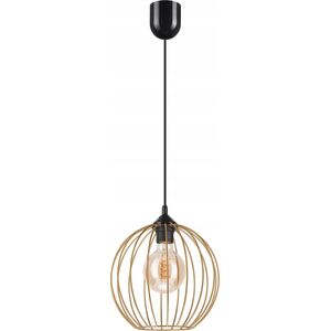 Lampa wisząca Lamkur Lamkur Zoya 45153 lampa wisząca zwis nowoczesna loft klatka metalowa 1x60W E27 złota/czarna 13940463 5907687445153