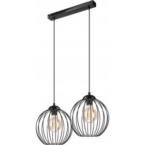 Lampa wisząca Lamkur Lamkur Zoya 45405 lampa wisząca zwis metalowa loft klatka 2x60W E27 czarna 13940620 5907687445405