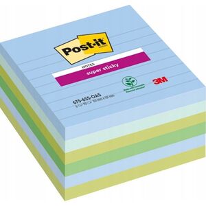 Post-It 3M Karteczki samoprzylepne Post-it® Super Sticky XL, OASIS, w linię, 101x101mm, 6x90 kart. 13943564 4054596926943