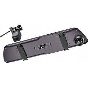 Kamera Hoco HOCO kamera samochodowa z wyświetlaczem 4,5" na lusterko + kamera tylna 1080P/30fps DV4 czarna 13963224 6942007616782