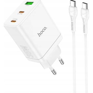 Ładowarka Hoco HOCO ładowarka sieciowa 2 x Typ C + USB A + kabel Typ C do Typ C PD QC3.0 3A 35W N33 biała 13968324 6942007621090