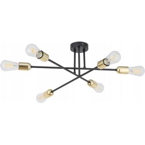 Lampa sufitowa TK Lighting TK Lighting Vista 6673 plafon lampa sufitowa 6x15W E27 czarny/złoty 13972409 5901780566739