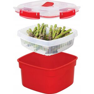 Sistema sistema Mikrowellen-Dampfgarer mit Korb 2,4 l rot 13975084 9414202011022