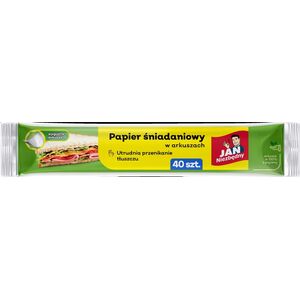 JAN Niezbędny Papier śniadaniowy JAN NIEZBĘDNY, w arkuszach, 25x30cm, 40 ark., biały 13977348 5900536357713