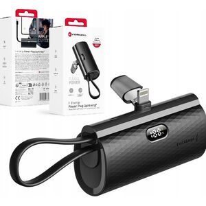 Powerbank ForCell FORCELL F-ENERGY Power Plug F5K3 powerbank 5 000mAh z wbudowanym złączem do Lightning 8-PIN PD 20W czarny 13979013 5903396236600