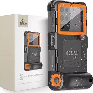 Tech-Protect TECH-PROTECT IPX8 UNIVERSAL DIVING WATERPROOF CASE BLACK/ORANGE 13980611 5906302310234