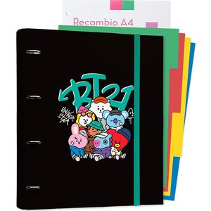 Eurocom BT21 - Segregator A4 z kolekcji Street Mood z kartkami (4 ringi, gumka) 13985302 8435497268251