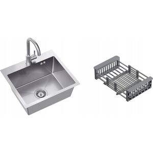 Zlewozmywak QUADRON LUKE 100 zlewozmywak stalowy (50x45x20) z syfonem 1-komorowy b/o + bateria stalowa 14010846 5905505503078