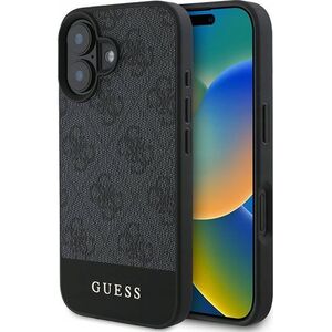 Guess GUESS futerał do IPHONE 16 Plus GUHCP16MG4GLGR (PC/TPU 4G PU Bottom Stripe) szary 14014228 3666339344979