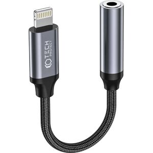 Tech-Protect Adapter do Słuchawek / Przejściówka Lightning - minijack 3,5mm Tech-Protect Ultraboost czarny 14035803 9490713929599