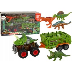 LeanToys Pojazd z Motywem Dinozaura Przyczepa 4 Sztuki Dinozaurów LEAN Toys 14048251 5905679076057