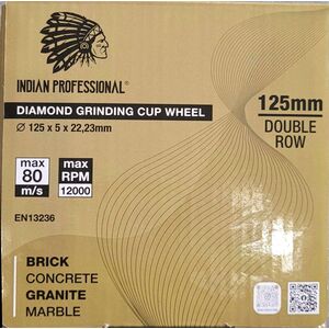 INDIAN PROFESSIONAL TARCZA DIAMENTOWA SZLIFIERSKA 125mm DOUBLE ROW INDIAN PROFESSIONAL 14060038 5904844524416