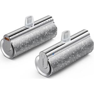 Powerbank Veger VEGER powerbank 5 000 mAh z wbudowanym złączem Lightning PD QC3.0 2,4A 12W PlugOn (W0573P) srebrny 14062119 6970453558523